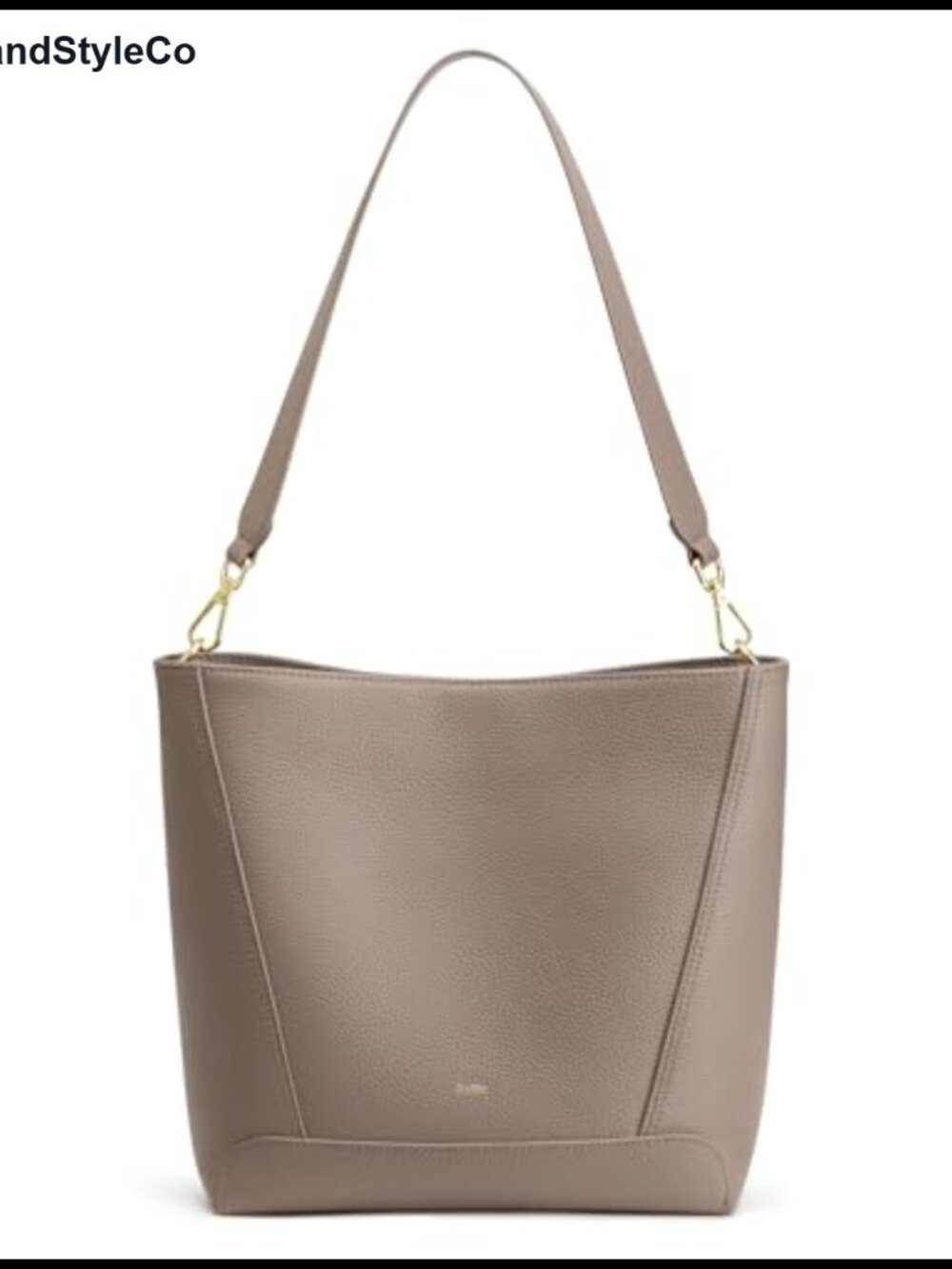 Top Grain Leather Bucket Bag with 2 Detachable Straps, Crossbody Tote